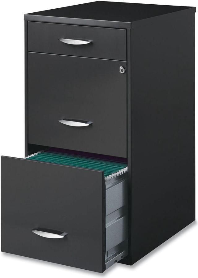 Utility File Cabinet, 3-Drawers: Pencil/File/File, Letter, Charcoal, 14.5 Utility File Cabinet, 3-Drawers: Pencil/File/File, Letter, Charcoal, 14.5