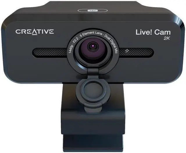 Alt view image 2 of 12 - Creative Live! Cam Sync V3 2K QHD USB Webcam with 4X Digital Zoom (4 Zoom Modes from Wide Angle to Narrow Portrait View), Privacy Lens, 2 Mics, for PC and Mac - 2560 x 1440 Video - CMOS Sensor - 4x Di