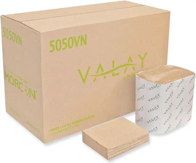 Main image of Valay Interfolded Napkins 1-Ply 6.3 x 8.85 Kraft 6000/Carton 5050VN