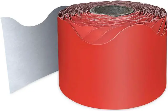 Main image of Carson Dellosa Lime Scalloped Bulletin Board Border Red 2.25" x 65' 108465