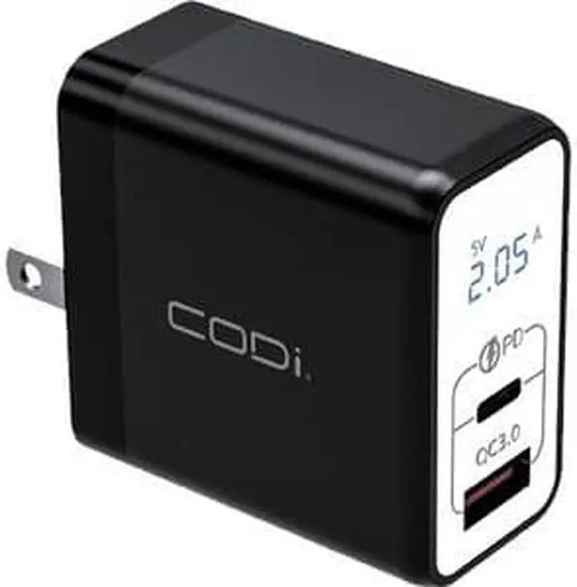Main image of CODi Dual Port 30W Wall Charger/AC Adapter USB-C USB-A Outputs A01104