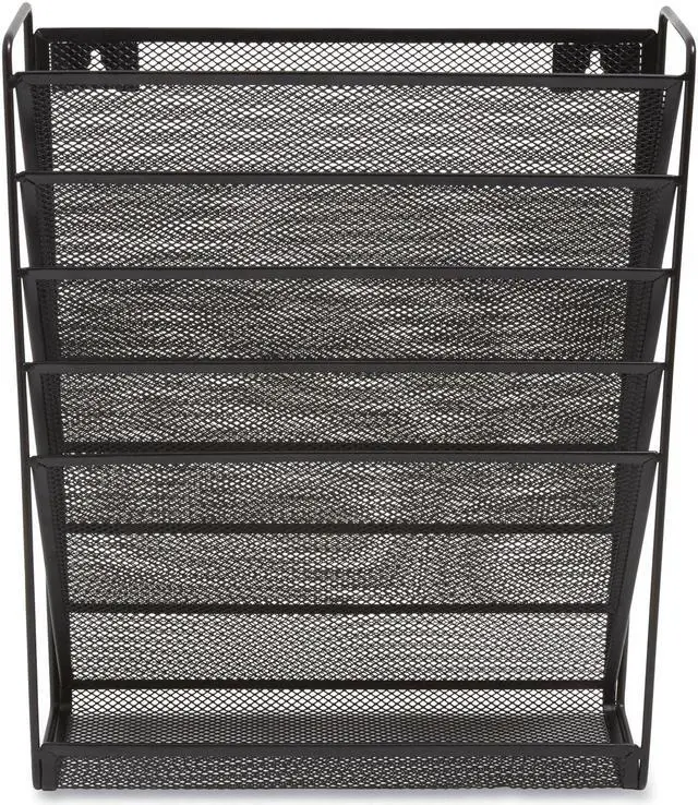 Main image of TruRed Wire Mesh Incline Sorter 5 Section Letter-Size Matte Black TR57582CC