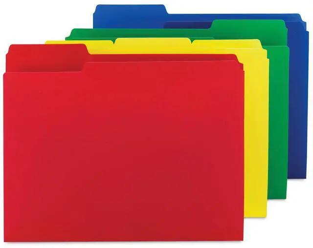 Main image of Smead Top Tab Poly Colored File Folders 1/3-Cut Letter Assorted 12/Pack 10505