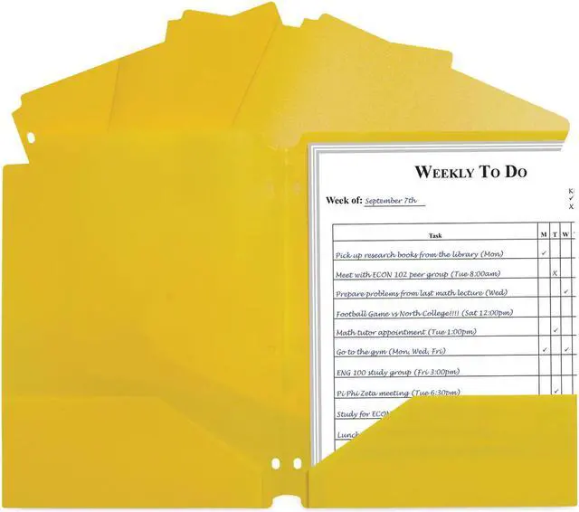 Main image of C-Line Two-Pocket Heavyweight Poly Portfolio Folder 11 x 8.5 Yellow 25/Box 33936