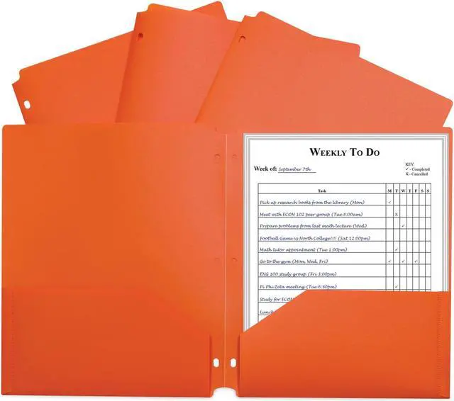 Main image of C-Line Two-Pocket Heavyweight Poly Portfolio Folder 11 x 8.5 Orange 25/Box 33932