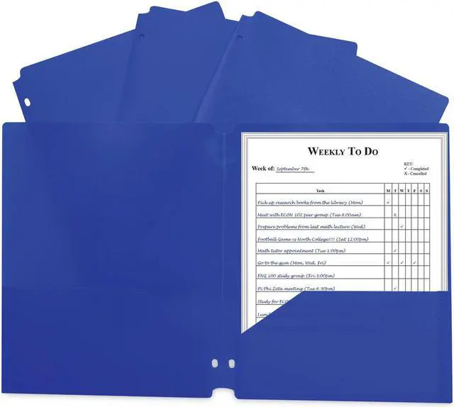 Main image of C-Line Two-Pocket Heavyweight Poly Portfolio Folder 11 x 8.5 Blue 25/Box 33935