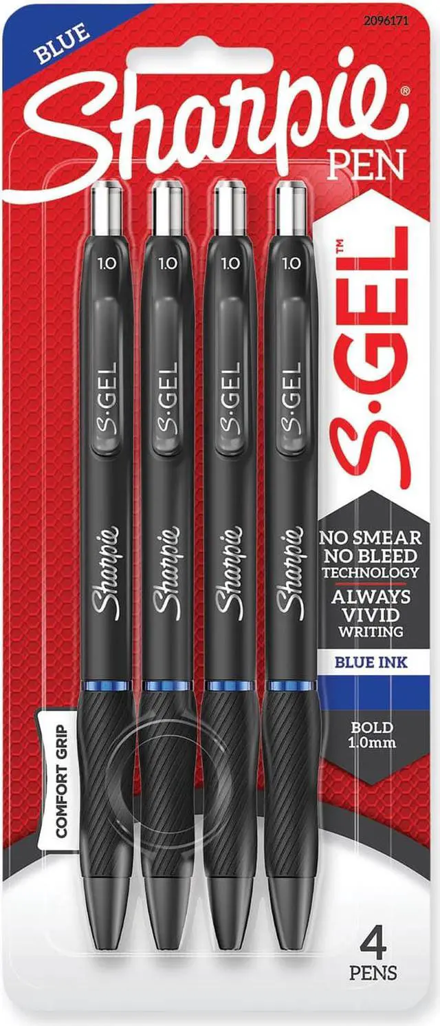Main image of Sharpie S-Gel High-Performance Pen Bold 1 mm Blue Ink 4/Pack 2096171