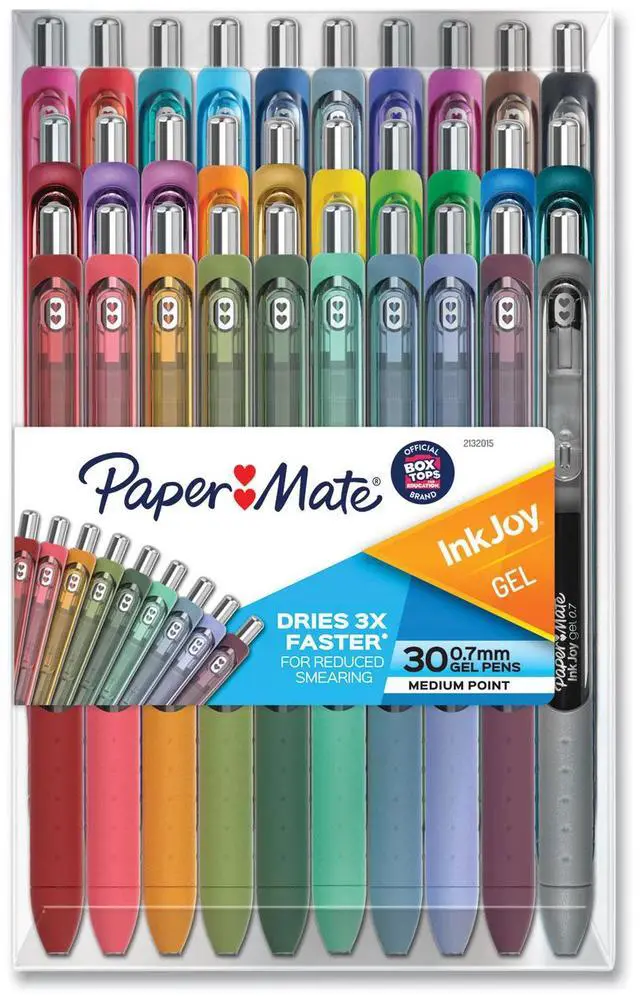 Alt view image 4 of 6 - Paper Mate InkJoy Retractable Gel Pen Medium Point 0.7mm Assorted Ink 30/Pack (2132015)