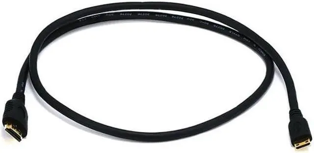 Alt view image 13 of 16 - Monoprice High Speed HDMI Cable - 6 Feet - Black | Blackwith HDMI Mini Connector, 4K @ 24Hz, 10.2Gbps, 30AWG