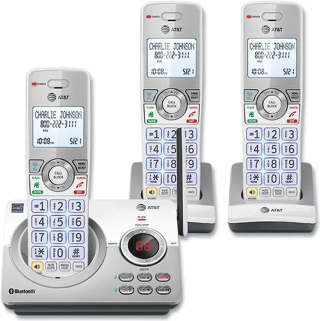 Main image of Vtech AT&T Connect to Cell 3-Handset Cordless Telephone White/Silver DL72310