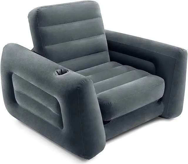 Alt view image 2 of 8 - Intex Inflatable Pull Out Sofa Chair Sleeper with Twin Sized Air Bed Mattress