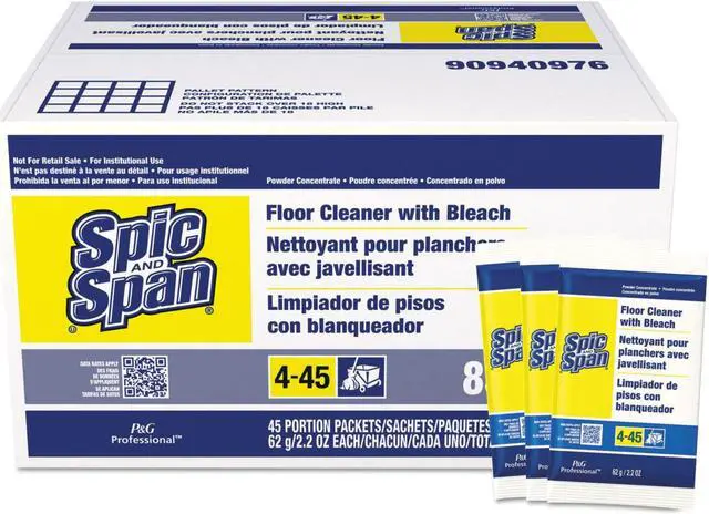 Alt view image 4 of 4 - Spic and Span 02010 Bleach Floor Cleaner Packets- 2.2 oz. Packets- 45/Carton