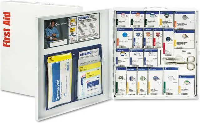 Alt view image 13 of 14 - First Aid Only FAO746000 First Aid Kit Cabinet, White - 50 Persons