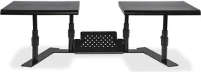 Alt view image 9 of 20 - Allsop Dual Monitor Stand Steel 32"Wx14"Dx6-1/10"-8-2/5" Black 31883