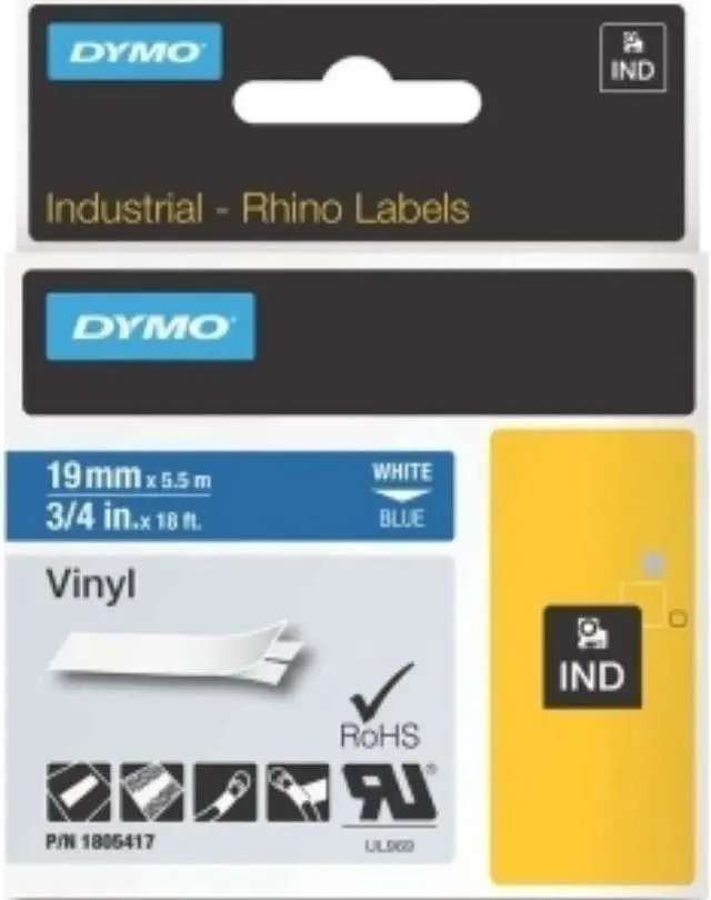 Alt view image 5 of 12 - DYMO IND Vinyl Labels 3/4"
