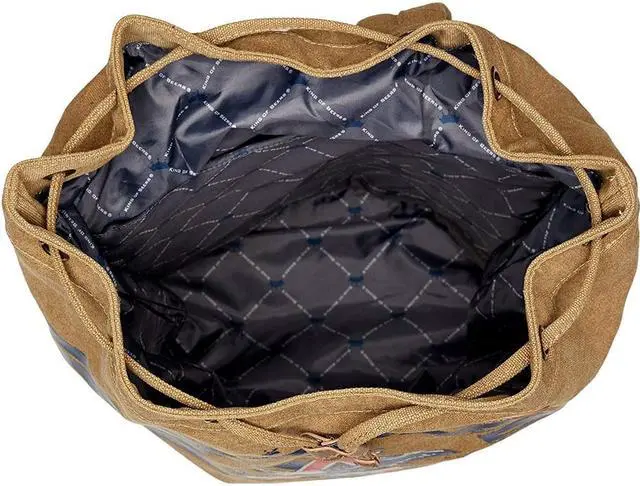Alt view image 3 of 5 - Buxton Budweiser Eagle Wings Drawstring Bucket Bag Beige