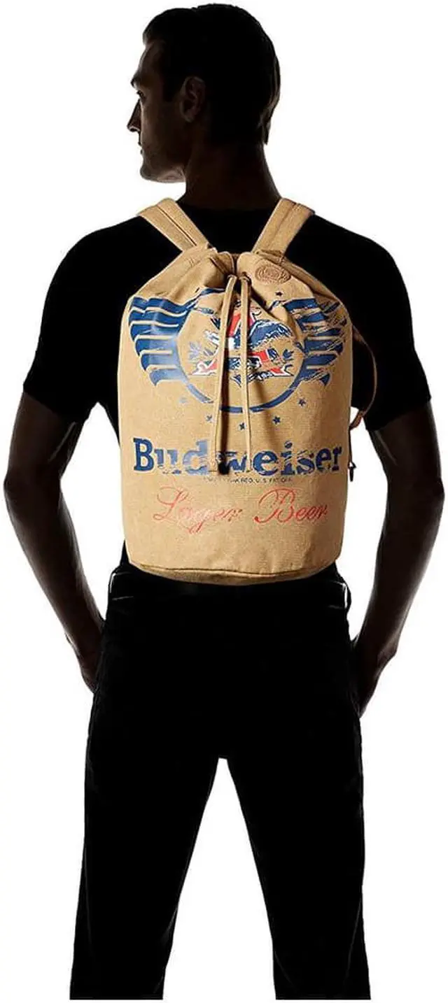 Alt view image 4 of 5 - Buxton Budweiser Eagle Wings Drawstring Bucket Bag Beige
