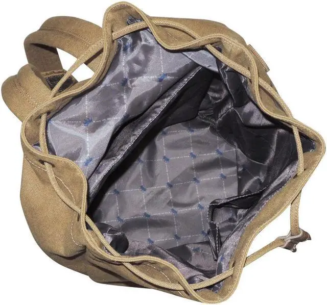 Alt view image 5 of 5 - Buxton Budweiser Eagle Wings Drawstring Bucket Bag Beige