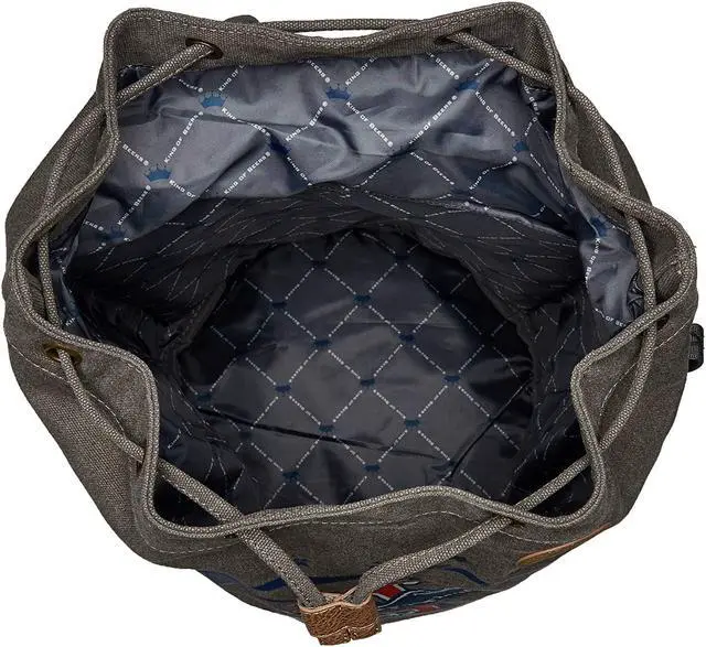 Alt view image 4 of 5 - Buxton Budweiser Eagle Wings Drawstring Bucket Bag Grey