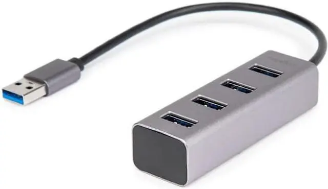 Alt view image 5 of 7 - Rocstor Portable 4 Port Hub USB-A to 4x USB-A SuperSpeed USB 3.0 - USB 3.0 Type A - External - 4 USB Port(s) - 4 USB 3.0 Port(s) - PC, Mac