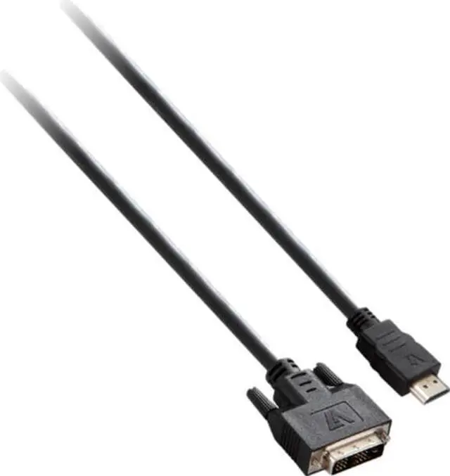 Alt view image 2 of 5 - V7 V7E2HDMIDVID-02M-2N HDMI DVI Cable (M/M) HDMI/DVI-D Dual Link Black 2m - HDMI/DVI-D for Video Device - 6.56 ft - 1 x HDMI Male Digital Audio/Video - 1 x DVI-D (Dual-Link) Male Digital Video - ...