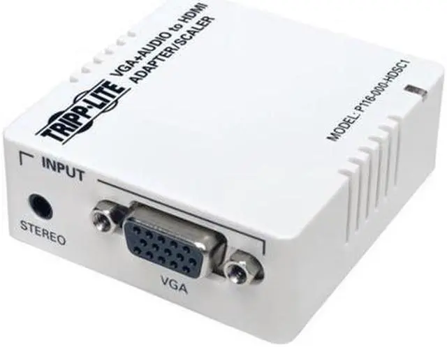 Alt view image 5 of 20 - Tripp Lite VGA to HDMI Adapter Converter / Scaler w Audio / Video White (P116-000-HDSC1)