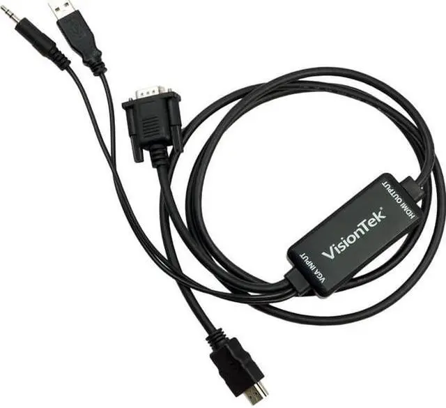 Alt view image 8 of 13 - Visiontek 900824 VGA to HDMI 1.5M Active Cable (M/M) - HDMI/VGA for Video Device - 4.92 ft - HD-15 Male VGA - HDMI Male Digital Audio/Video