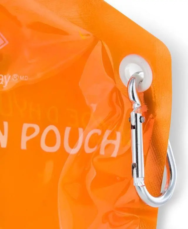Alt view image 6 of 7 - Eco-Highway Hydration Pouch: Collapsible, Reusable 20oz Water Bottle (Orange)