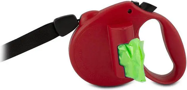 Alt view image 4 of 6 - PAW Bio 16FT Retractable Pet Dog 110LB Leash with Green Pick-up Bags Red