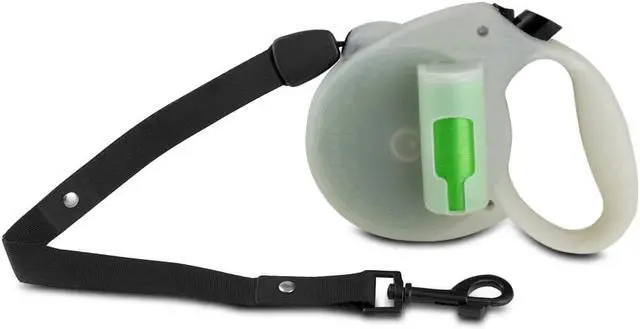 Main image of PAW Bio 16FT Retractable Pet Dog 110LB Leash w/ Green Pick-up Bags Glow In Dark