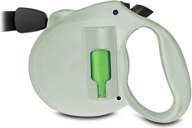 Alt view image 2 of 6 - PAW Bio 16FT Retractable Pet Dog 110LB Leash w/ Green Pick-up Bags Glow In Dark