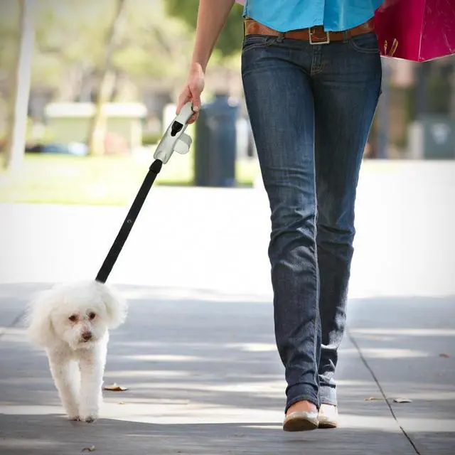 Alt view image 6 of 6 - PAW Bio 16FT Retractable Pet Dog 110LB Leash w/ Green Pick-up Bags Glow In Dark
