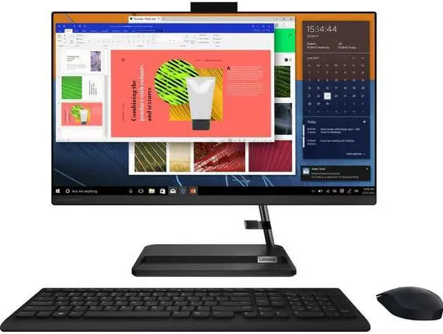 Alt view image 2 of 12 - Lenovo IdeaCentre 3 24ALC6 F0G100LCUS All-in-One Computer - AMD Ryzen 5 5500U Hexa-core (6 Core) 2.10 GHz - 8 GB RAM DDR4 SDRAM - 256 GB M.2 PCI Express NVMe SSD - 23.8" Full HD 1920 x 1080 - Desk...