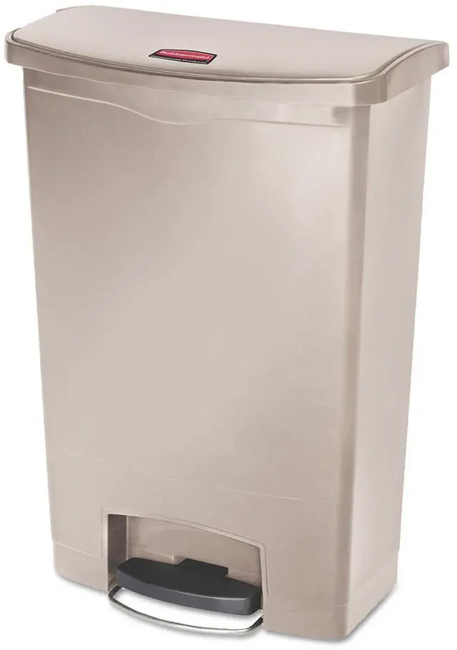 Alt view image 5 of 11 - Rubbermaid - FG1883552 - Slim Jim Resin Step-On Container, Front Step Style, 24 gal, Beige