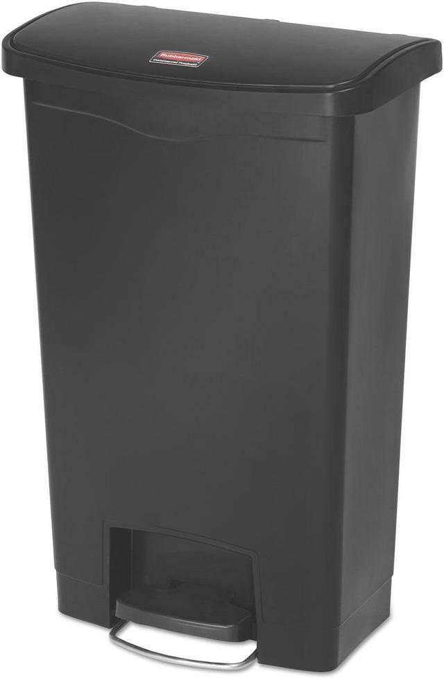 Alt view image 14 of 15 - Rubbermaid Commercial Slim Jim Resin Step-On Container Front Step Style 13 gal
