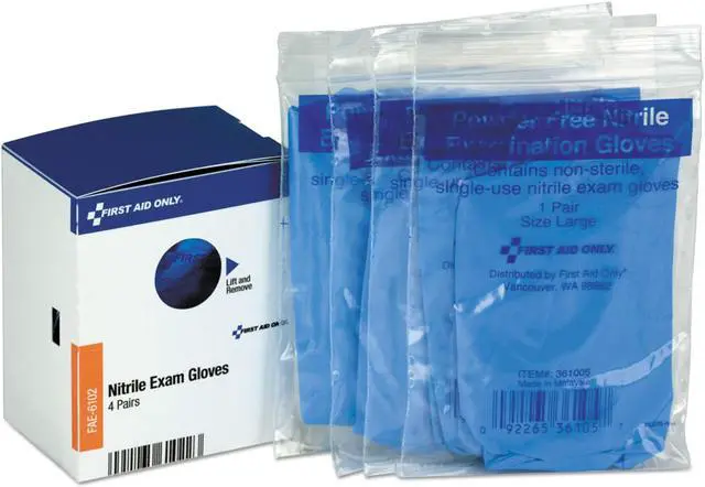 Alt view image 5 of 7 - First Aid Only FAE6102 Refill For Smartcompliance General Business Cabinet, Nitrile Exam Gloves, 4Pr/Bx