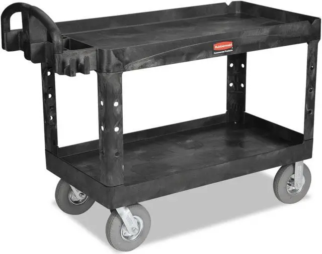 Alt view image 4 of 5 - RUBBERMAID FG454600BLA Structural Foam Utility Cart with Deep Lipped Plastic