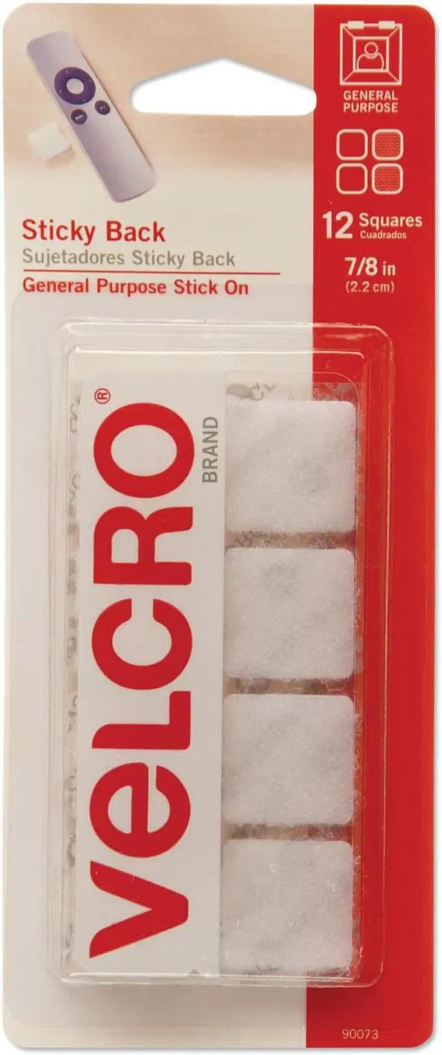 Alt view image 10 of 17 - VELCRO BRAND 90073 7/8" W x 7/8" L Hook-and-Loop Square White Sticky-Back