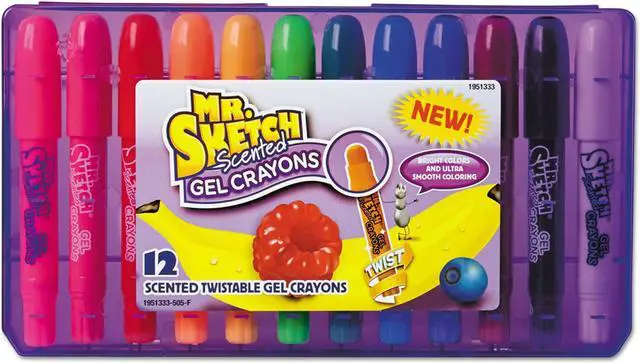 Alt view image 4 of 7 - Mr. Sketch 1951333 Scented Crayons, Gel, Assorted, 12/Pack
