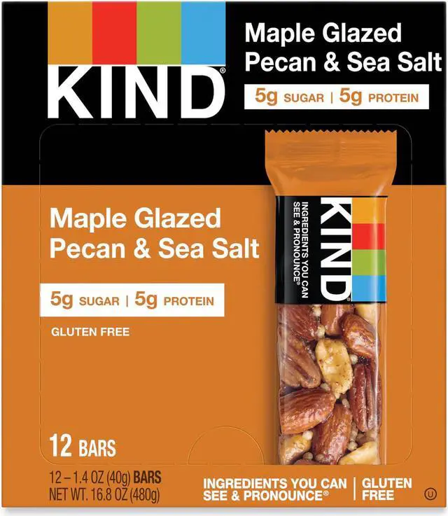 Alt view image 4 of 5 - Kind Nuts & Spices, Maple Glazed Pecan & Sea Salt, 12 Bars, From Peaceworks