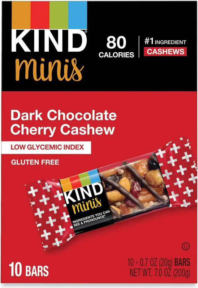 Alt view image 3 of 9 - Minis, Dark Chocolate Cherry Cashew, 0.7 oz, 10/Pack 27962