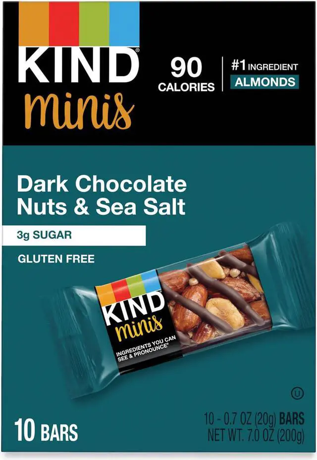 Alt view image 3 of 18 - Minis, Dark Chocolate Nuts/Sea Salt, 0.7 oz, 10/Pack 27959