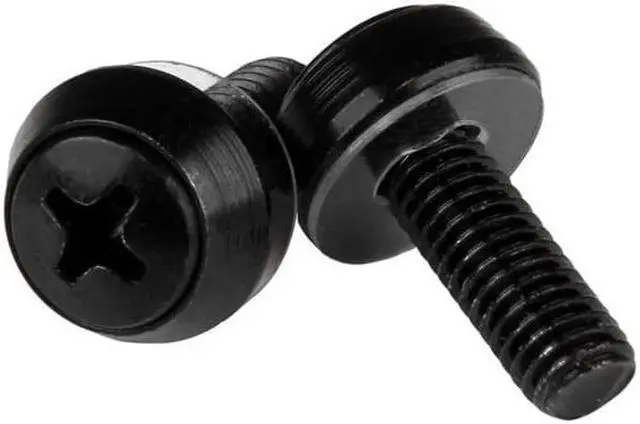 Alt view image 2 of 2 - StarTech.com M6 x 12mm - Screws - 100 Pack, Black - M6 Mounting Screws for Server Rack & Cabinet - Mounting Screw - 0.47" - Steel - Black - 1 Pack