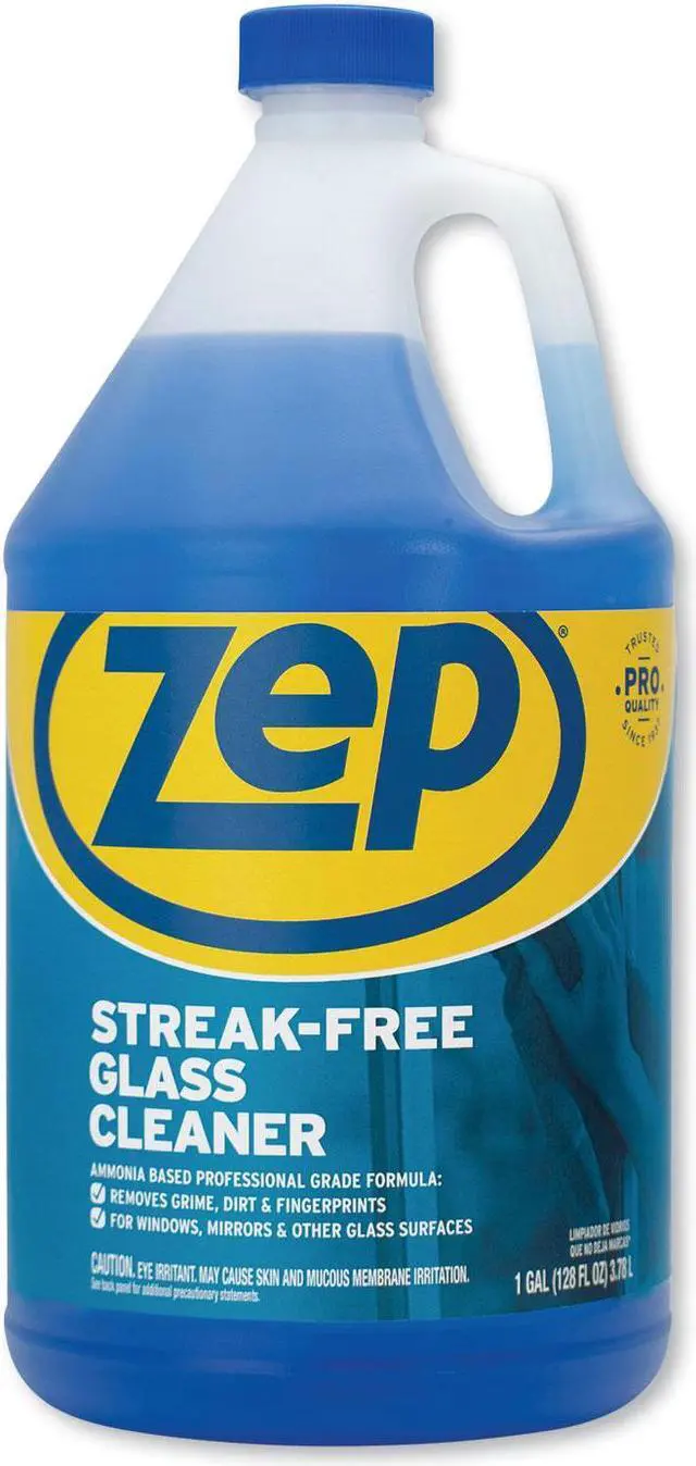 Alt view image 4 of 7 - Zep Streak-free Glass Cleaner - Liquid Solution, 1 gal.,  Blue