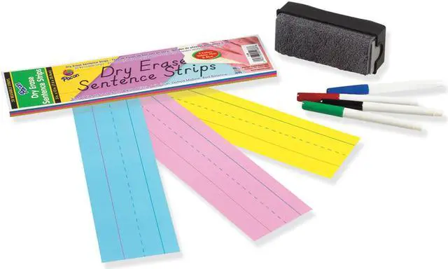 Alt view image 3 of 7 - Pacon Dry Erase Sentence Strips, 12 X 3, Assorted, 20 Per Pack 5188