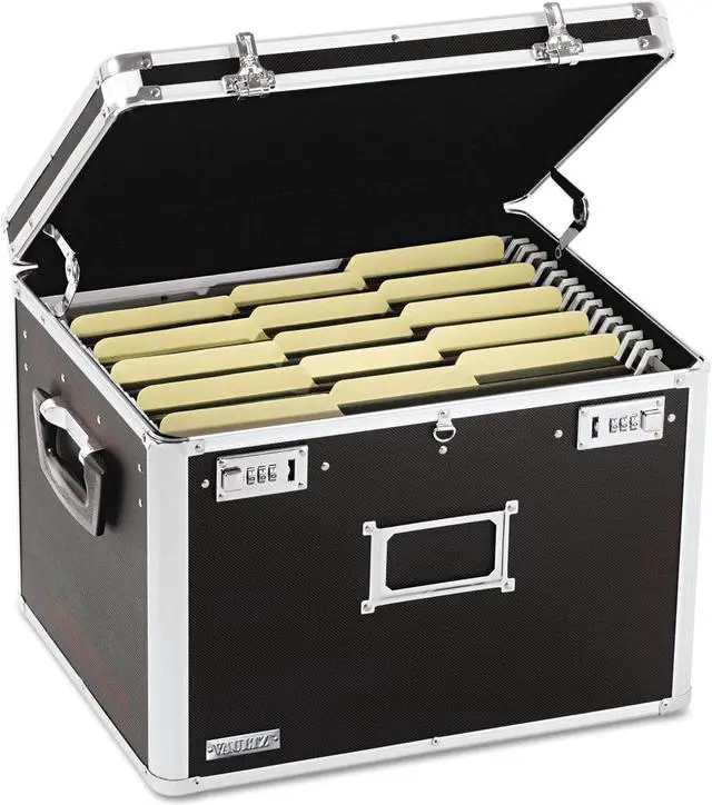 Alt view image 4 of 6 - Vaultz Locking File Chest Storage Box Letter/Legal 17-1/2 x 14 x 12-1/2 Black