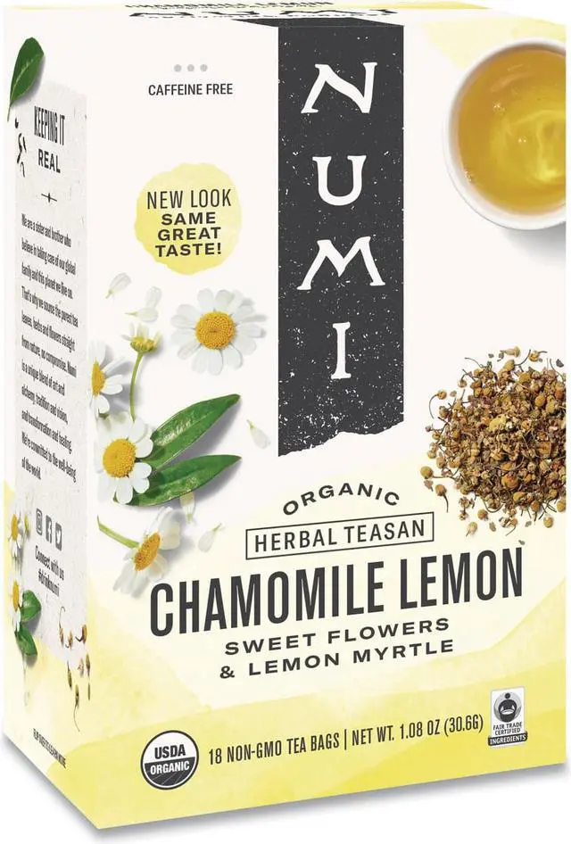Alt view image 5 of 5 - Numi Organic Teas and Teasans 1.8oz Chamomile Lemon 18/Box 10150