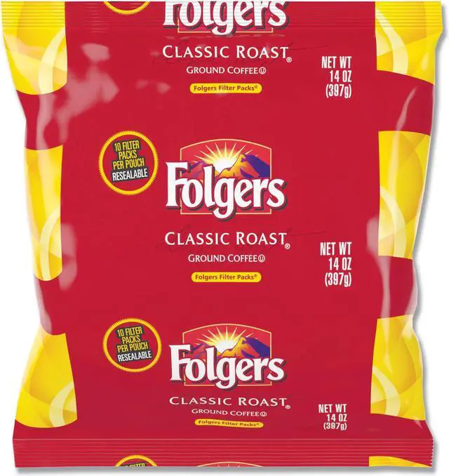 Alt view image 7 of 7 - Folgers Classic Roast Ground Coffee Filter Packs Ground - Regular - Classic - 1.4 oz - 40 / Carton  FOL10117