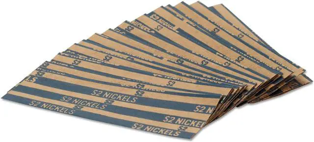 Alt view image 3 of 9 - Coin-Tainer Flat Coin Wrappers Nickels $2 1000 Wrappers/Box 30005
