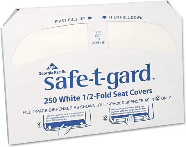 Alt view image 3 of 4 - Georgia Pacific GPC47046 0.5 Fold Toilet Seat Covers, White - 14.5 in. x 17 ft.